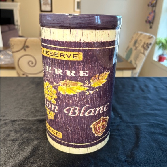 Decorative Ceramic Wine Canister Holder - Picture 3 of 8